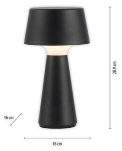 LD 19260-18 ABERA LED stolní lampa na baterie černá dotykový stmívač IP54 USB vnitřní i venkovní použití 3000K - JUST LIGHT