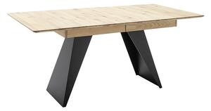 Rozkládací jídelní stůl z masivu NAPOLI dub bělený/lak antracit Velikost stolu 180x90