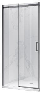 BPS-koupelny Posuvné sprchové dveře KZ09A GR BR 100 kartačovaná ocel/transparent pro instalaci do niky - bez vaničky