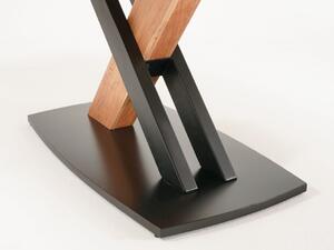 Jídelní stůl MAVERICK X masivní akát/černý lak Velikost stolu 180x100