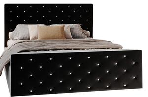 Luxusní postel PASSION 90x200cm Černá Trinity s úložným prostorem kovový rošt
