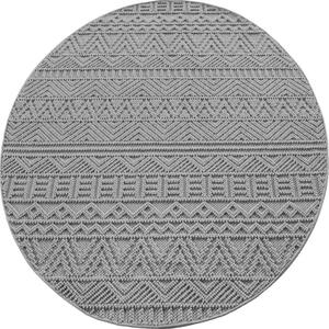 Koberec HELIX 3D Boho šedý kruh