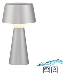 LD 19260-21 ABERA LED stolní lampa na baterie stříbrná dotykový stmívač IP54 USB vnitřní i venkovní použití 3000K - JUST LIGHT