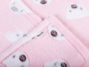 Biante Dětská mikroplyšová deka MIP-028 Medvídci na růžovém 75x100 cm
