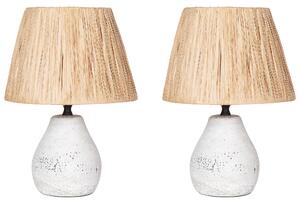Sada 2 stolních lamp ARWADITO Keramika Krémově bílá