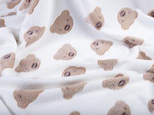 Biante Dětská mikroplyšová deka MIP-029 Medvídci na bílém 75x100 cm