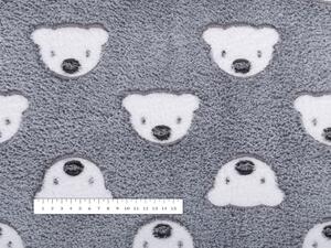 Biante Dětská mikroplyšová deka MIP-030 Medvídci na šedém 75x100 cm