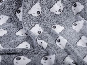 Biante Dětská mikroplyšová deka MIP-030 Medvídci na šedém 100x150 cm