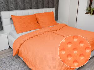 Biante Hřejivé ložní povlečení Minky 3D puntíky MKP-022 Oranžové Jednolůžko 140x200 a 70x90 cm