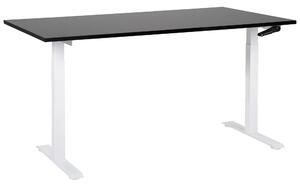 Manuálně výškově nastavitelný pracovní stůl DESTINES 160 cm 72 cm Černá/Bílá