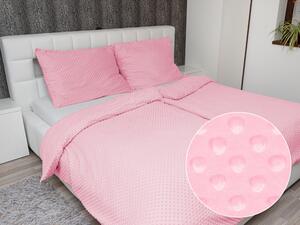 Biante Hřejivé ložní povlečení Minky 3D puntíky MKP-035 Světle růžové Jednolůžko 140x200 a 70x90 cm