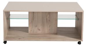 Konferenční stolek Brady - dub šedý/béžová