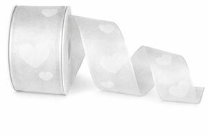 Organza stuha Sweet Emotion White – bílá 40mm x 2m