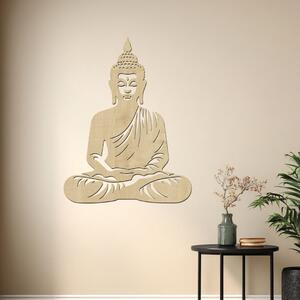 Dřevěný obraz Buddha – Energie klidu | Rozměry (cm): 30x40 | Zvolte barvu dekoru: Javor