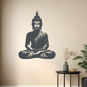 Dřevěný obraz Buddha – Energie klidu | Rozměry (cm): 30x40 | Zvolte barvu dekoru: Antracitová