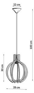 Lustr SOLLUX Arancia E27 1x60W bez zdroje SL.0391 přírodní dřevo
