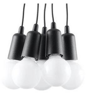 Závěsné svítidlo SOLLUX Diego 5 E27 5x60W bez zdroje PVC černá SL.0574