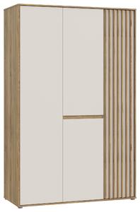ŠATNÍ SKŘÍŇ S OTOČNÝMI DVEŘMI, barvy dubu, pískové barvy, 128,7/200/54 cm Hom`in - Šatní skříně