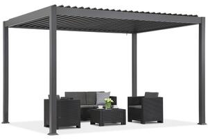 Lagos Premium 3x4 Garden Point volně stojící terasová pergola antracitová a bílá