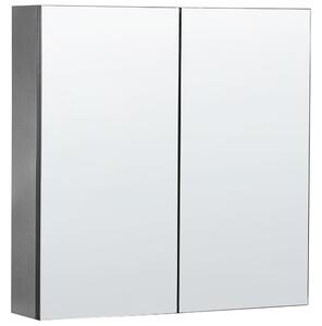 Nástěnná zrcadlová skříňka do koupelny NAVARRA 60 cm 60 cm Černá