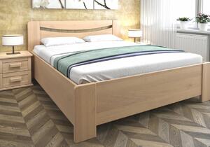 Vysoká dřevěná buková postel s úložným prostorem LINDA, rošty v ceně