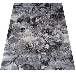 Makro Abra Moderní kusový koberec Panamero 16 Květy šedý Rozměr: 80x150 cm