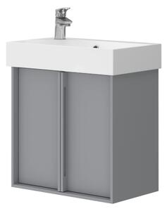 Kingsbath Quadra Grey 55 koupelnová skříňka s umyvadlem, mat