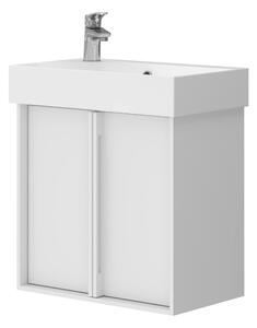 Lavedo Quadra White 55 koupelnová skříňka s umyvadlem, mat
