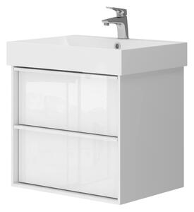 Lavedo Quadra White 60 koupelnová skříňka s umyvadlem, lesk