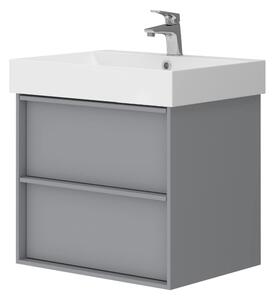 Kingsbath Quadra Grey 60 koupelnová skříňka s umyvadlem, mat