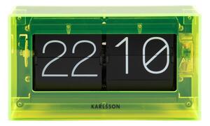 Karlsson 5976YE designové nástěnné/stolní překlápěcí hodiny zelená, 21 cm