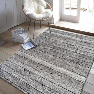 Makro Abra Moderní kusový koberec Panamero 20 Dřevo Desky šedý béžový Rozměr: 80x150 cm