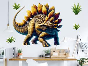 Stegosaurus textilní přelepitelná samolepka na zeď arch 147 x 130 cm