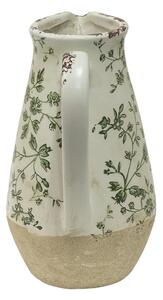 Keramický dekorační džbán se zelenými květy Jenia S - 16*12*22 cm