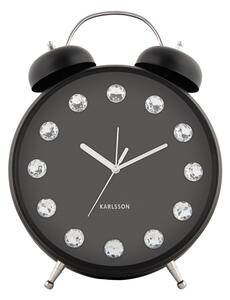 Karlsson 6019BK designové stolní hodiny/budík černá, pr. 30 cm
