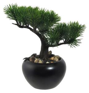 Umělá bonsaj Borovice v květináči zelená, 19 cm