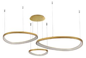 Moderní LED lustr Amanda 42+62+82 CCT zlatá