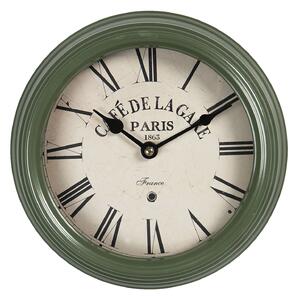 Vintage nástěnné hodiny s římskými číslicemi Cafe De La Gare – Ø 22*7 cm / 1*AA