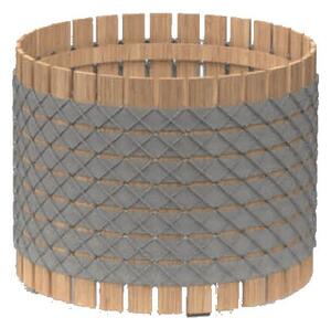 Roda Venkovní květináč Barrique, Roda, kulatý 63x51 cm, rám iroko, lankový a pásový výplet barva dle vzorníku, široké latě