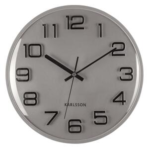 Karlsson 6022SI designové nástěnné hodiny stříbrná, pr. 30 cm