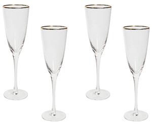 Sada 4 sklenic na šampaňské TOPAZ 250 ml Průhledná