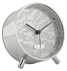 Karlsson 6004SI designový budík stříbrná, pr. 11 cm