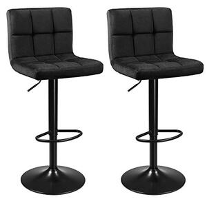 Vasagle 2 dílný set černých barových židlí Dia