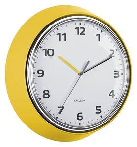 Karlsson 6006YE designové nástěnné hodiny žlutá, pr. 34 cm