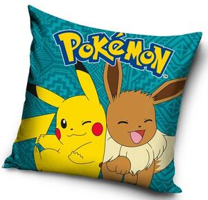 Dětský polštářek Pokémon Pikachu a Eevee 40x40 cm