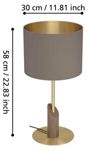 Eglo 390337 - Stolní lampa SANTANDRIA 1xE27/40W/230V hnědá/zlatá