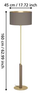 Eglo 390338 - Stojací lampa SANTANDRIA 1xE27/40W/230V hnědá/zlatá