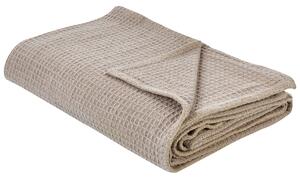 Přikrývka na postel RAGALA Bavlna 200 x 220 cm Taupe