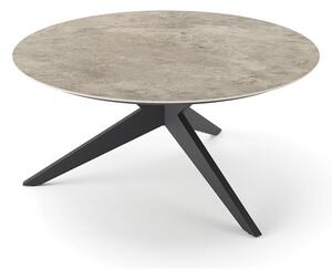 Jati Kebon Jídelní stůl Yate, Jati Kebon, kulatý 150x72,6 cm, rám hliník barva charcoal mat, deska keramika 12mm dekor Paladium Grey
