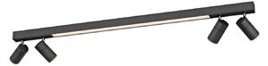 PURE LED stropní svítidlo Lines, 120 cm, antracitová, dálkové ovládání, stmívatelný, Hliník / šedá / zinek, Obývací pokoj / jídelna, kov, Moderní